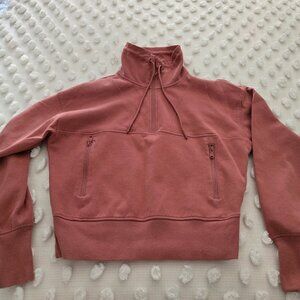 Old Navy Quarter-Zip cropped sweatshirt - rose/pink - Size Small